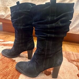 Elegant Black Suede Women's Boots